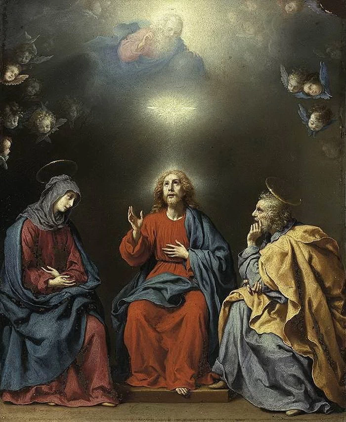 La Sacra Famiglia con Dio Padre e lo Spirito Santo